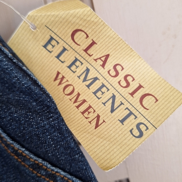 Classic Elements Woman Plus Sz18P Jeans NWT Elastic Waist Pockets Drk Wash - Picture 2 of 10